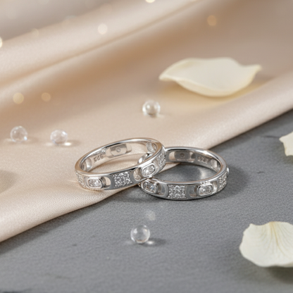 Elaren Valen Couple Rings – Sterling Silver in Grace