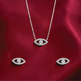 Eye shaped pendant Set in silver