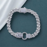 Silver Panther Chain Men`s Bracelet