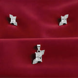 Eira Arc Pendant with earrings in silver