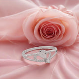 Silver Heart Loop Women`s Ring