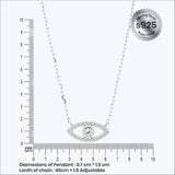 Eye shaped pendant Set in silver