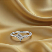 Sterling silver Square Brilliance Ring – with Sparkling Accents