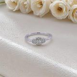 Silver Interlocking Circle Women`s Ring