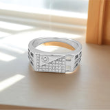Silver Diamond cut Men`s Ring