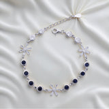 Blue Heart link Charm Anklet