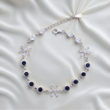 Blue Heart link Charm Anklet