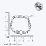Silver Panther Chain Men`s Bracelet