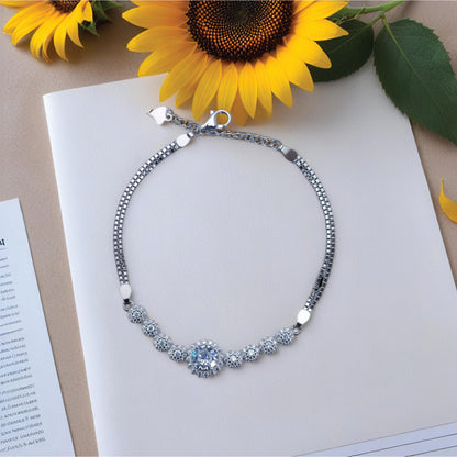 Serene Charm Bracelet – Sterling Silver with Effortless Elegance