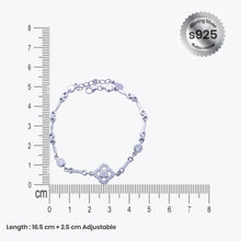 Floral Radiance Bracelet – Sterling Silver with Intricate Elegance