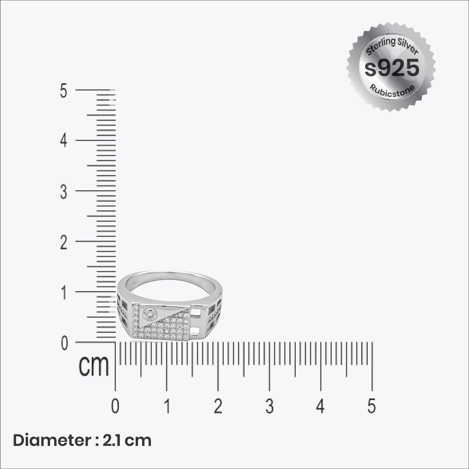 Sterling Silver Ring – Vero Luxe Modern Charm – Rubicstone