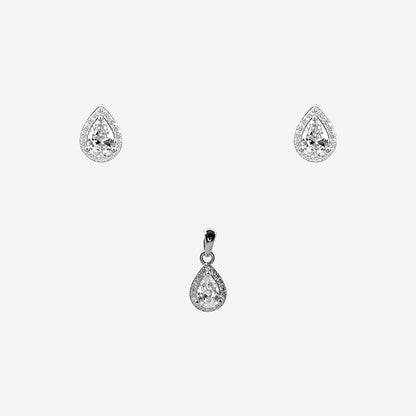 Silver Radiance Halo Drop pendant