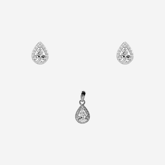 Silver Radiance Halo Drop pendant