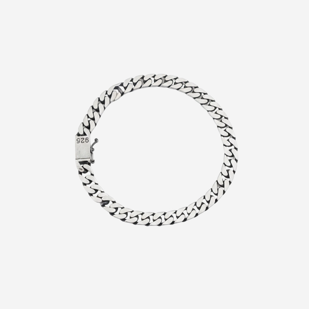 silver curbara men`s bracelet