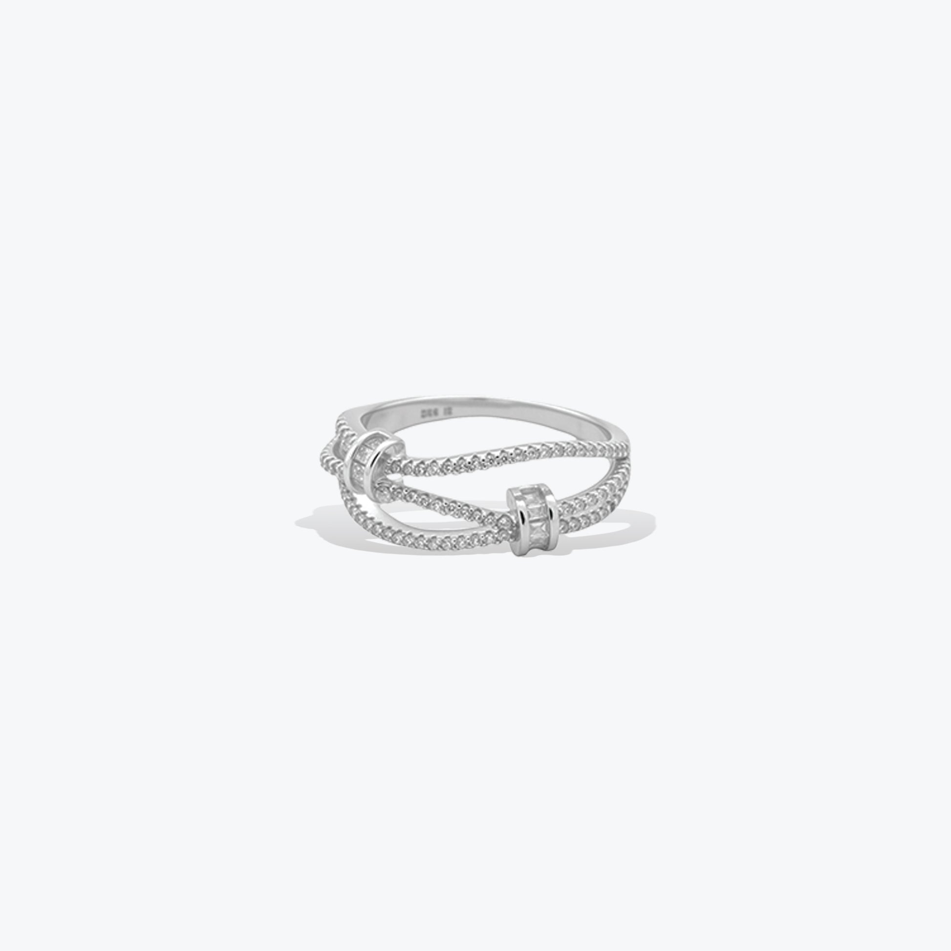 Entwined Grace Ring– Sterling Silver & Diamonds