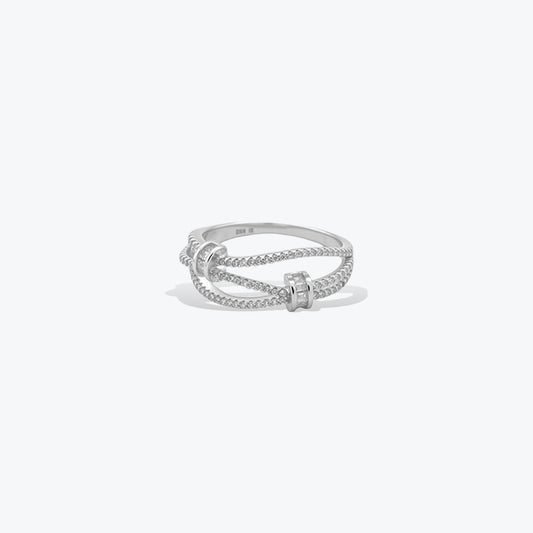 Entwined Grace Ring– Sterling Silver & Diamonds