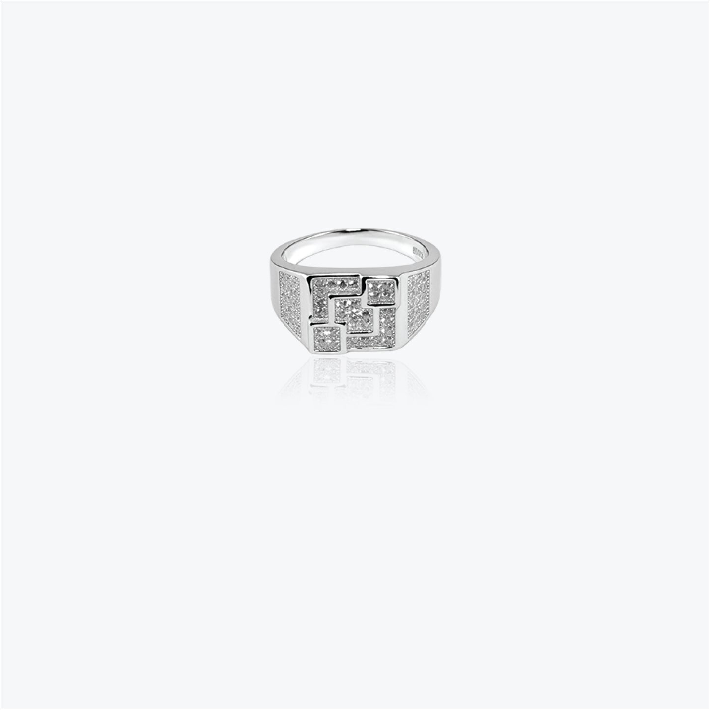 sterling silver gridon men`s ring