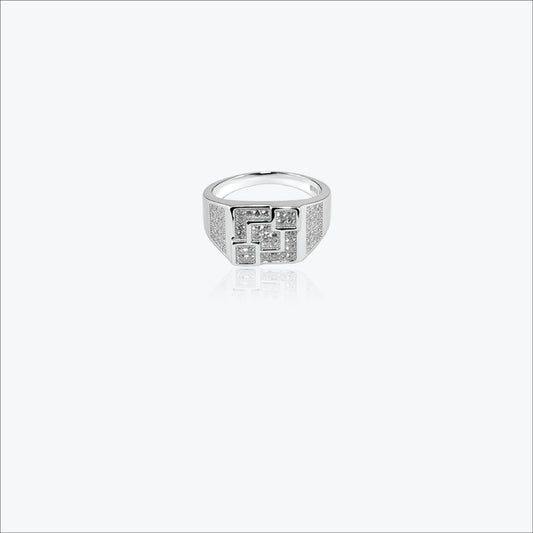 Sterling Silver Gridon Men`s Ring