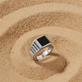 Silver Slate form Men`s Ring