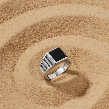 Sterling Silver Slateform Men`s Ring