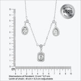 Celestial Squared pendant set in silver