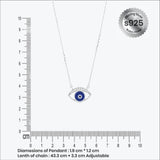 Blue Luma Eye Pendant in silver