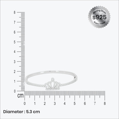 Majestic Crown Bracelet – Sterling Silver with Regal Brilliance