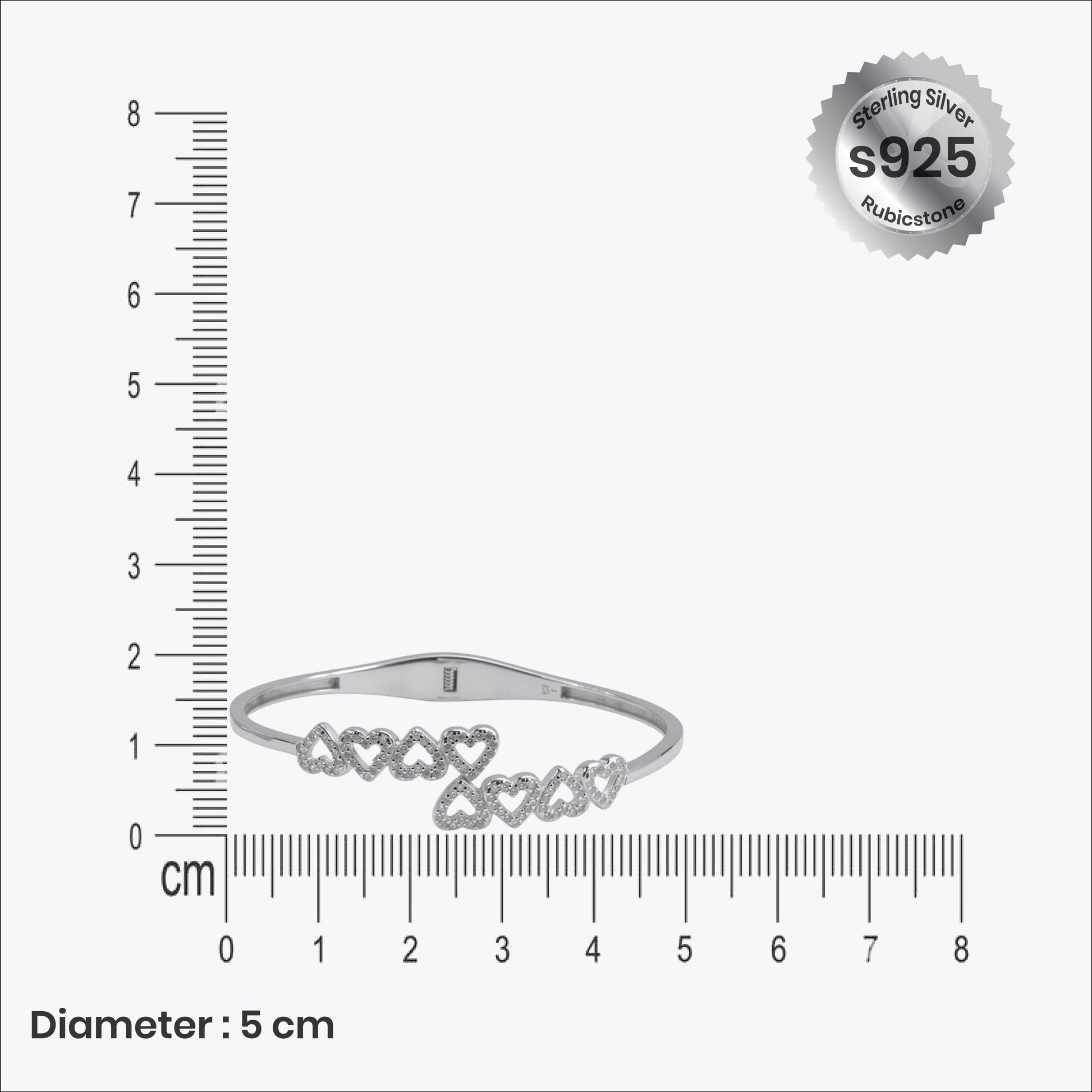 Eterna Arc Bracelet– Sterling Silver with Sleek Brilliance