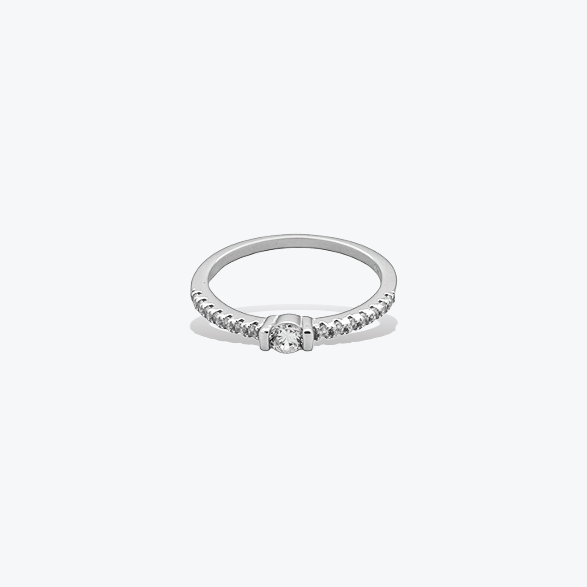 Elysian Halo Ring – Sterling Silver with Radiant Beauty