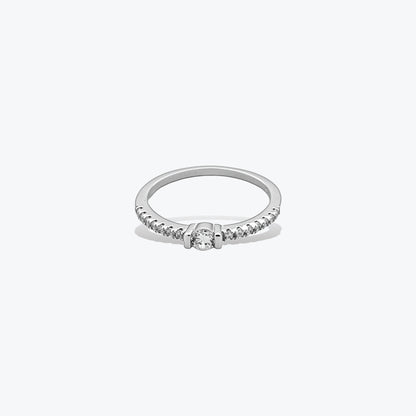 Elysian Halo Ring – Sterling Silver with Radiant Beauty