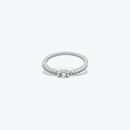 Elysian Halo Ring – Sterling Silver with Radiant Beauty