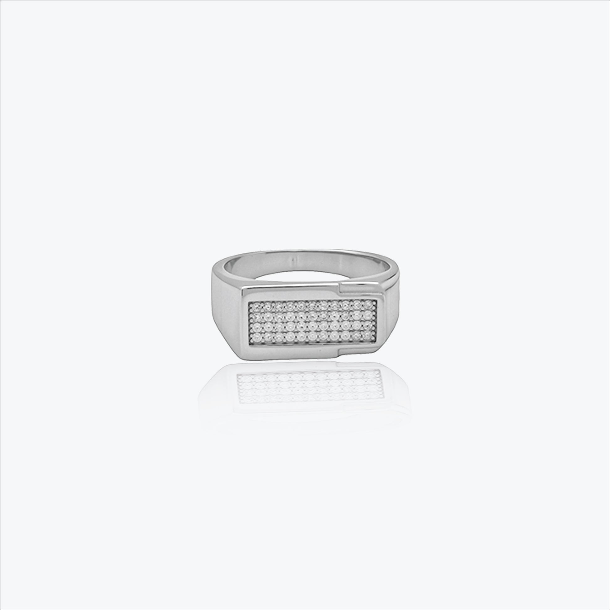Nexus Grid Men’s Ring - Sterling silver