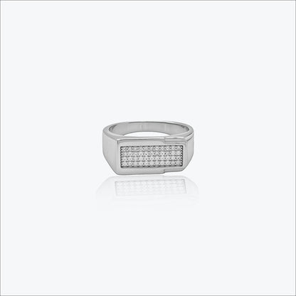Nexus Grid Men’s Ring - Sterling silver
