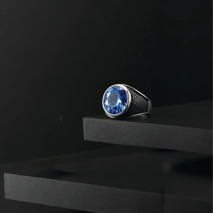 Sterling silver Azuron Men`s Ring in Elegance