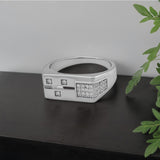 Auric Grid Men’s Ring in Silver