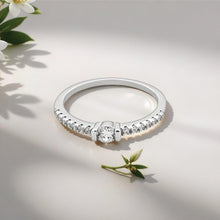 Elysian Halo Ring – Sterling Silver with Radiant Beauty