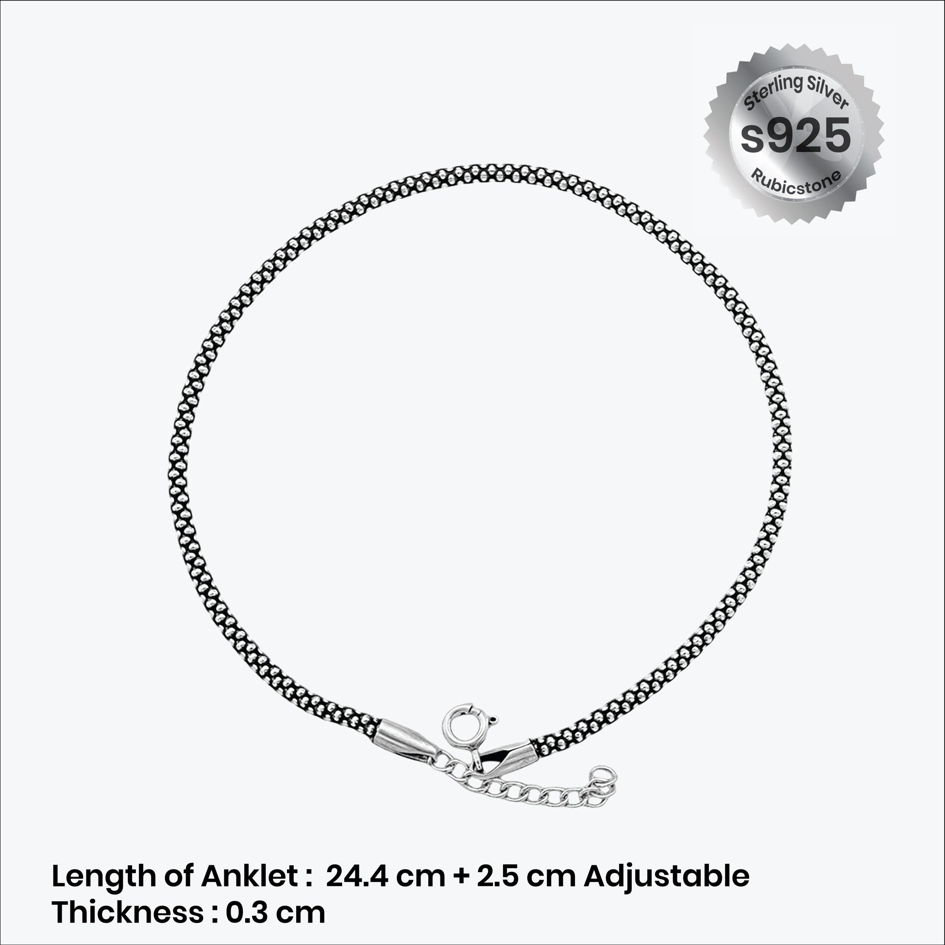 Charmelle Anklet – Sterling Silver