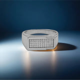 Silver Nexus Grid Men’s Ring