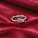 Silver Sparkling Teardrop Women`s Ring