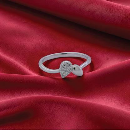 Sparkling Teardrop Ring – A Delicate Sterling Silver Charm