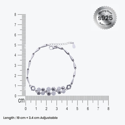 Florana Hex Bracelet – Sterling Silver with Geometric Grace