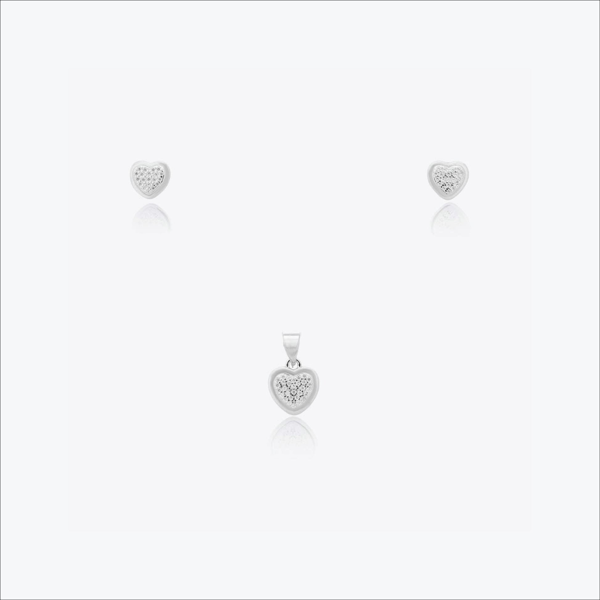 Luma Heart Set – Sterling Silver in Soft Glow