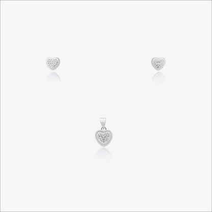 Luma Heart Set – Sterling Silver in Soft Glow