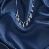 Pearl Leaf Patterned pendant in silver