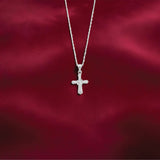 Cross patterned women`s Pendant in silver