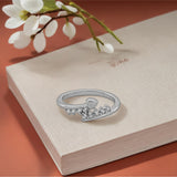 Silver Heart Glow Women`s Ring