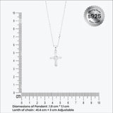 Cross patterned women`s Pendant in silver
