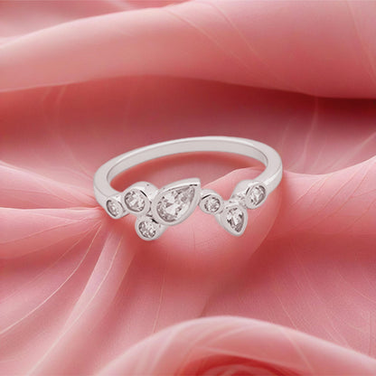Elysia Ring – Sterling Silver with Pear-Cut Grace