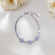 Lustre Square Bracelet – Sterling Silver with Radiant Elegance