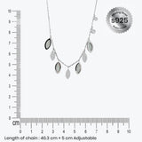 Pearl Leaf Patterned pendant in silver